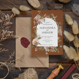 Blommigten Harmonia Autumn | Boho Orange Rust Bröl Inbjudningar
