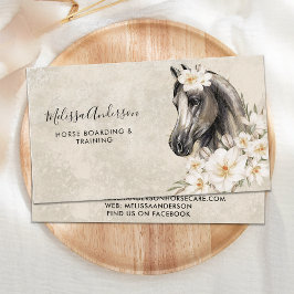 Blommigten Hästhäst för Equestrian Vintage  Visitkort