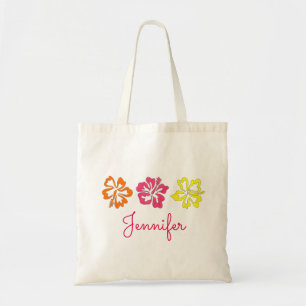 Blommigten Hawaii Tropical Hawaiian Hibiscus Flowe Tygkasse