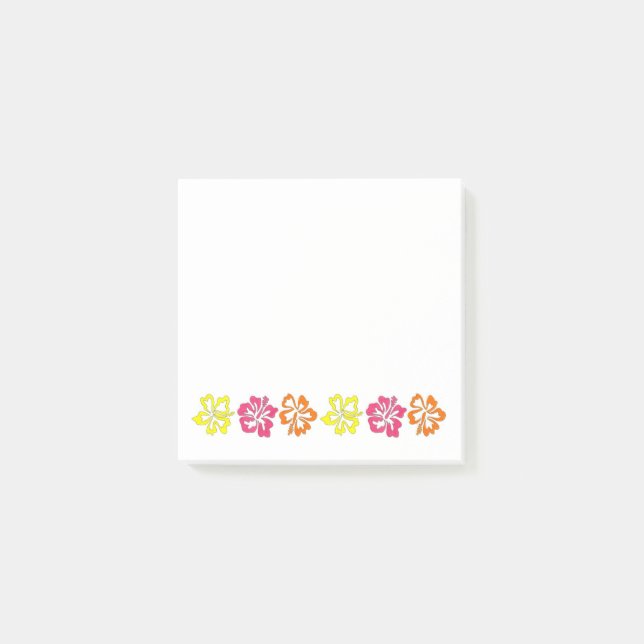 Blommigten Hawaiian Tropical Hibiscus Flowers Skri Post-it Block (Framsida)