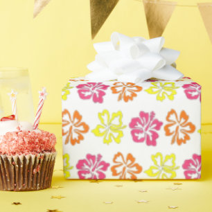 Blommigten Hawaiian Tropical Hibiscus Flowers Skri Presentpapper