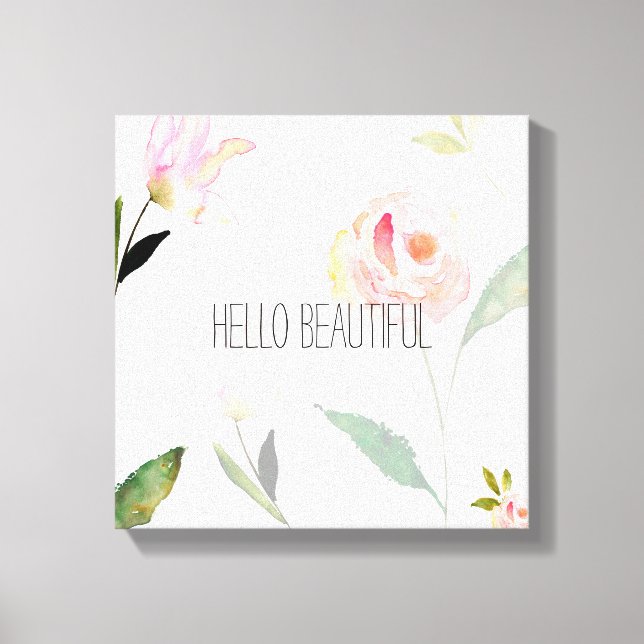 Blommigten hej Vacker Watercolor Canvastryck (Framsida)