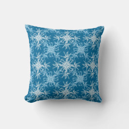 Blommigten himmel Blue and White Damask Kudde