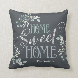 blommigten "Home Sweet Home" personlig Kudde
