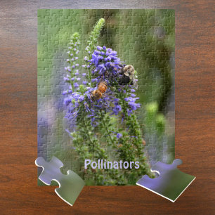Blommigten HonungBee och Bumblebee Photographic Pussel