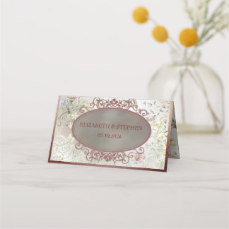 Blommigten Höst Bröllop-monteringskort för elegant Placeringskort