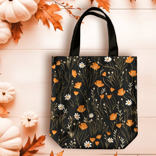 Blommigten Höst Orange och Cream Daety Tygkasse (Skapare uppladdad)