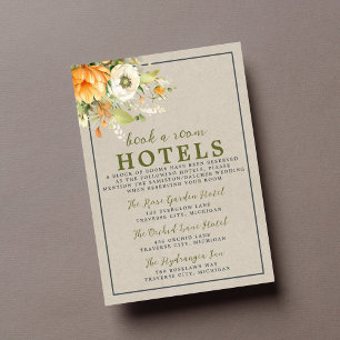 Blommigten Höstblommor, fallande Orange, Grönt Brö Tilläggskort