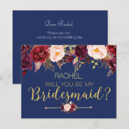 Blommigten hösten blir mitt Bridesmaid-kort Inbjudningar