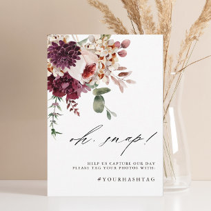 Blommigten Hösten Romantik Oh Snap Sign Editable C Inbjudningar