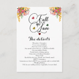 Blommigten Höstfel i skript i Kärlek Bröllop Tilläggskort