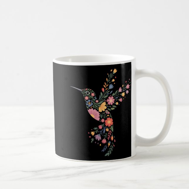Blommigten Hummingbird Gömt Messag Kaffemugg (Höger)