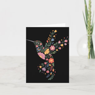 Blommigten Hummingbird Gömt Messag Kort
