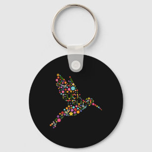 Blommigten Hummingbird Gömt Messag Nyckelring