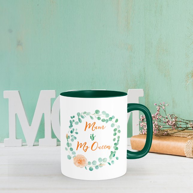 Blommigten  i mors dag Kaffe i Mugg (Mother's day watercolor Floral Wreath Coffee Mug
)