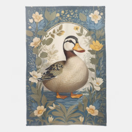 Blommigten i Vintagen Cute Anka, inspirerad Kökshandduk
