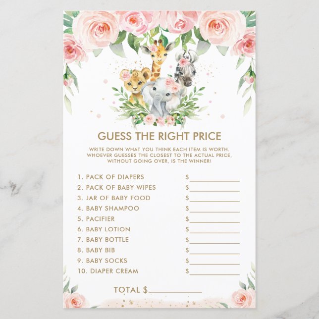 Blommigten Jungle Animals Gissa Högernas Prisa spe (Framsida)