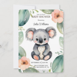 Blommigten Kala Baby Shower för cute Watercolor Inbjudningar