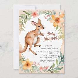 Blommigten Kangaroo Baby Shower för Elegant Inbjudningar