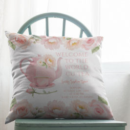 Blommigten Keepsaké i Flicka i Tea Party Kudde