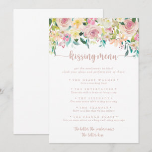 Blommigten Kissing Menu Game Card ro Vår