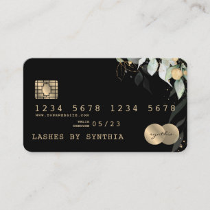 Blommigten Kredit Card formaterad Greenery Visitkort