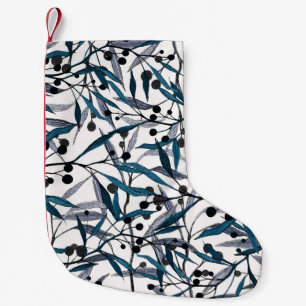 Blommigten Kurvor Hand plockade Liten Julstrumpa