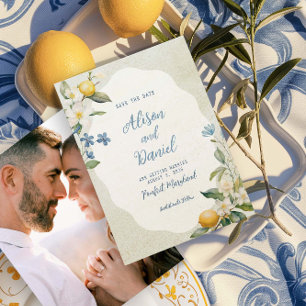 Blommigten La Dolce Vita Lemon sparar datumkortet Spara Datumet
