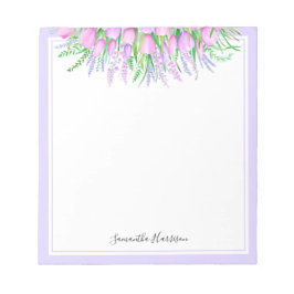 Blommigten Lavender Tulips Bouquet Vår Vibes Anteckningsblock