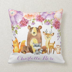 Blommigten Lila av skogsområden Flicka Nursery Dec Kudde