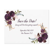 Blommigten Lila av vattenfärgsutsugning Spara dat