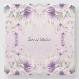Blommigten Lila med vattenfärg Stone Underlägg