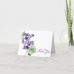 Blommigten lila Violes Tack för ditt kort - Tom in