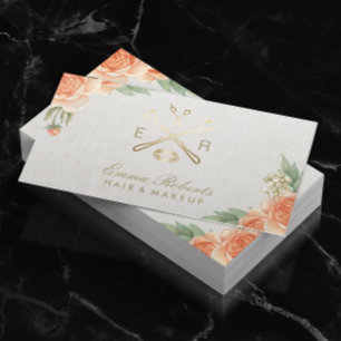 Blommigten Linen för Vintage i Makeup Artist Hair  Visitkort