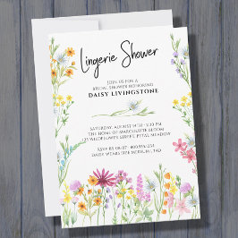 Blommigten Lingerie Shower för Söt av Wildblommor Inbjudningar