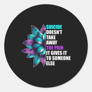Blommigten Lingering Pain Suicide Awareness Runt Klistermärke