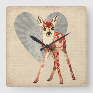 Blommigten lismar tar tid på fyrkantig klocka