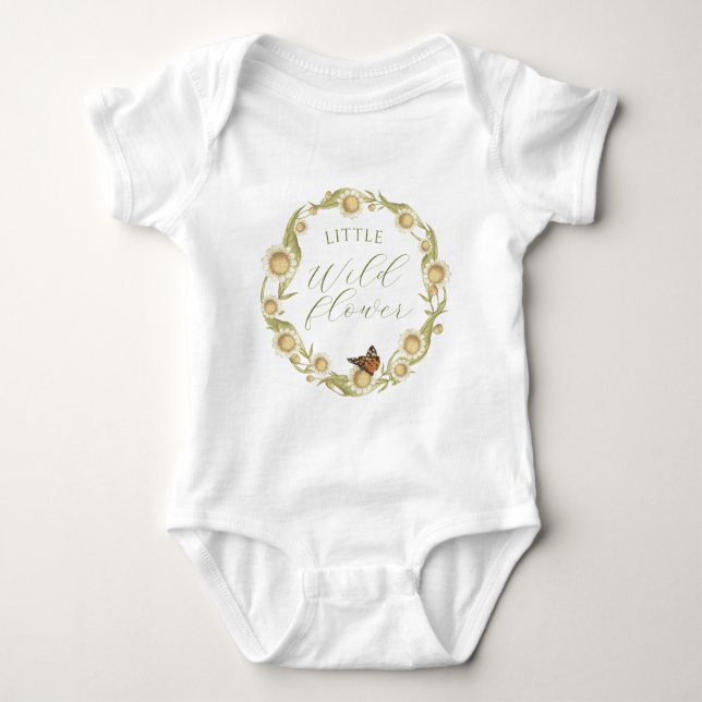 Blommigten Little Wildblomme Daisy T Shirt (Framsida)