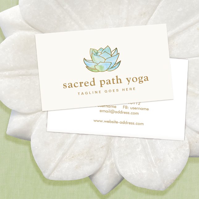 Blommigten Lotus Flower för konstgjord blått vatte Visitkort (Skapare uppladdad)