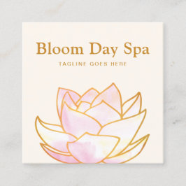 Blommigten Lotus Flower för konstgjord Rosa Waterc Fyrkantigt Visitkort