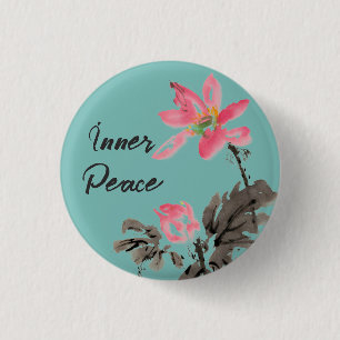 Blommigten Lotus (Inner Peace Positive Quote Water Knapp