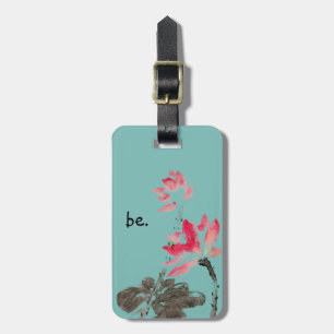 Blommigten Lotus (Simple Quote Contrasting Färg) Bagagebricka