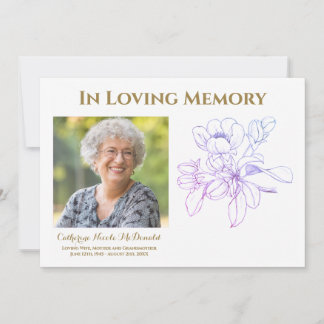 Blommigten Loving Memory Memorial Elegant Meddelande