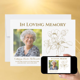 Blommigten Loving Memory Memorial Elegant Meddelande