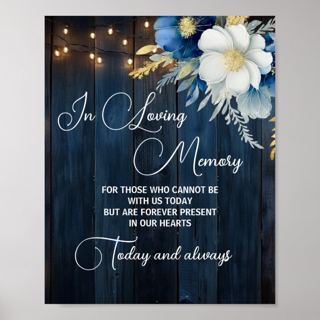 Blommigten Loving Memory String Light Memorial Poster (Framsidan)