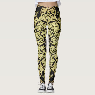 Blommigten Luxury Guld Swirls Leggings
