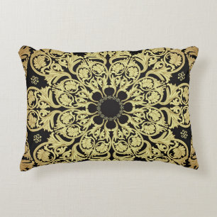Blommigten Luxury Guld Swirls Prydnadskudde