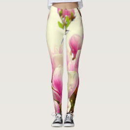 Blommigten Magnolia Flowers Botanical Blommar Leggings
