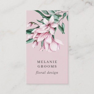 Blommigten Magnolia och Eucalyptus Botaniska Visitkort