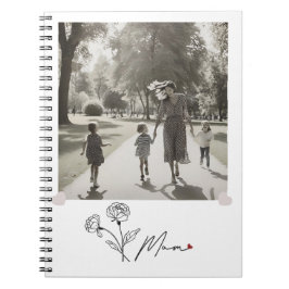 Blommigten Mamma i den minimalistiska Eleganten Anteckningsbok